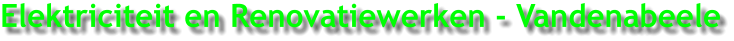Elektriciteit en Renovatiewerken - Vandenabeele